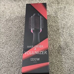 1200W Hair Dryer & Volumizer - Black and Pink
